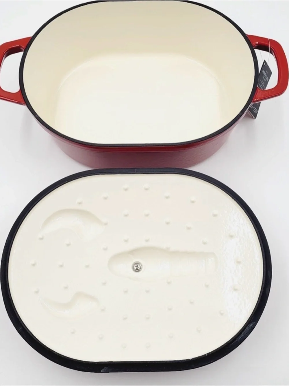NWT Red Oval Lobster Cast Iron Dutch Oven - Enamel-Covered Smith Clark ironworks
